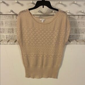 New York & Company Beige Knit Sleeveless Sweater Women’s Small